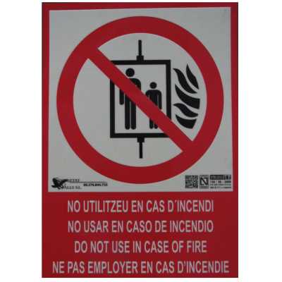 No usar en caso de incendio